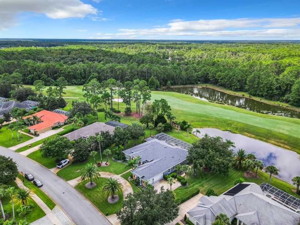 Top Home/Pond/Golf Course Aerial