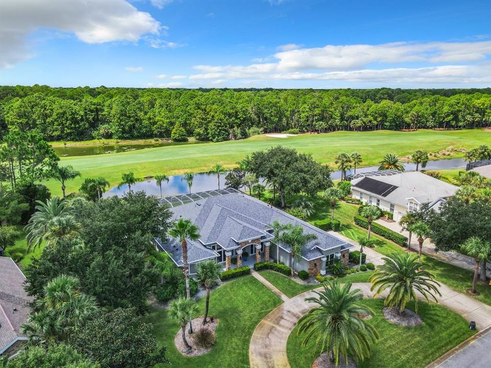 Top Home/Pond/Golf Course Aerial