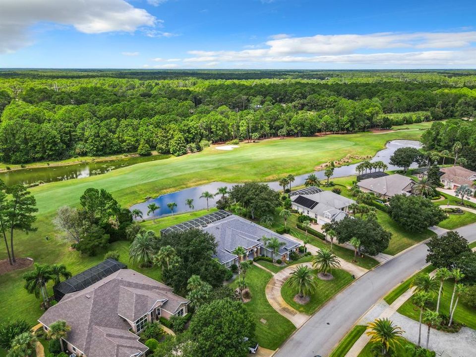 Top Home/Pond/Golf Course Aerial