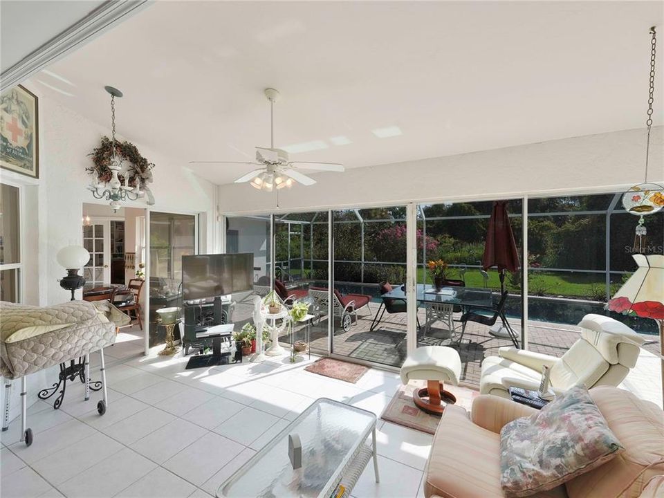 Great view of pool and private yard