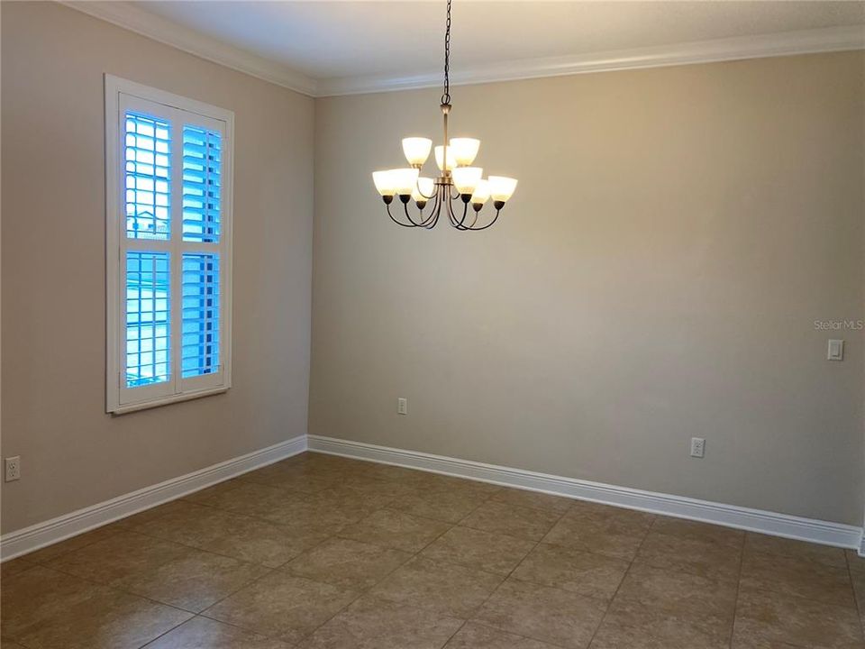 FORMAL DINING with Crown Molding - Custom Shutters