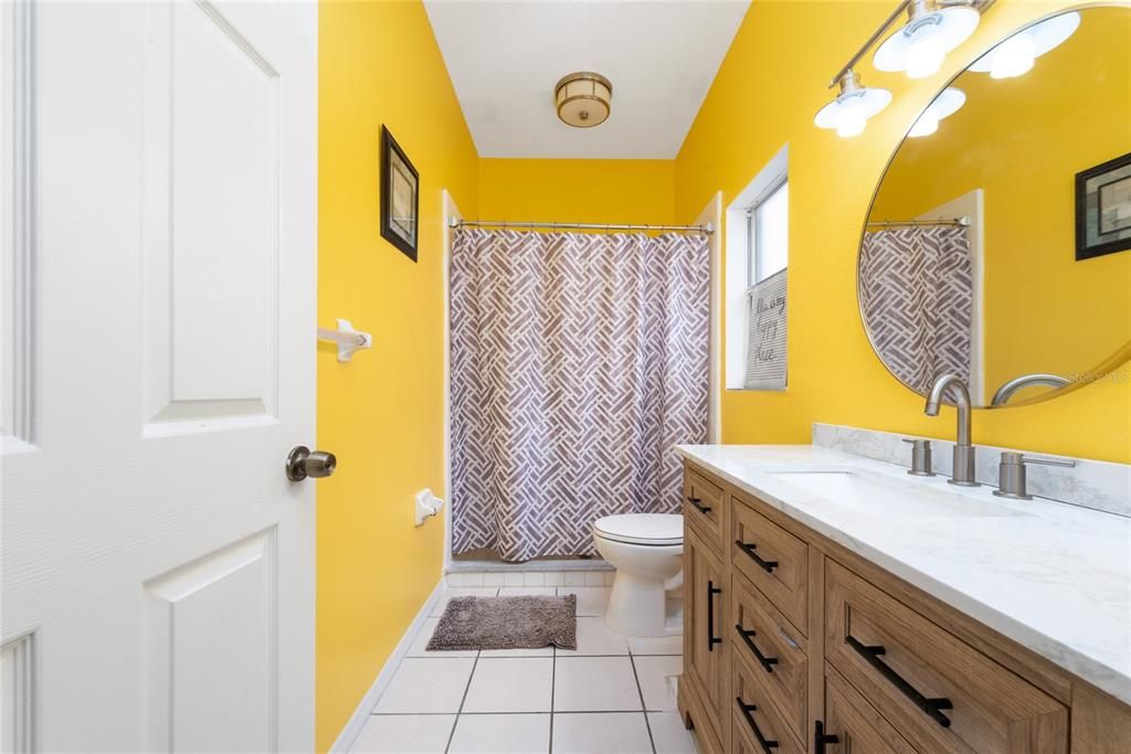 Master bathroom with hot-tub