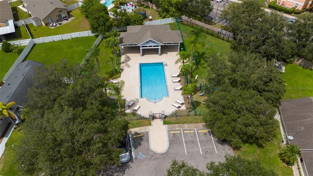 Community pool aerial view