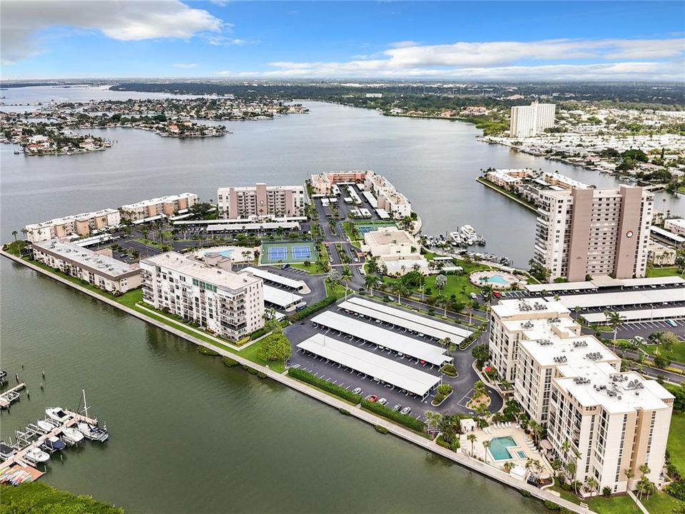 In this aerial view picture the Ambassador building is on the right hand side of the picture.