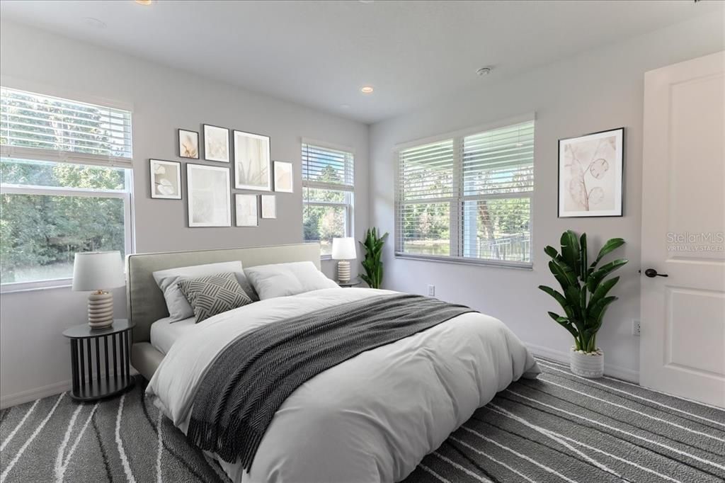 Virtually Staged Master Bedroom