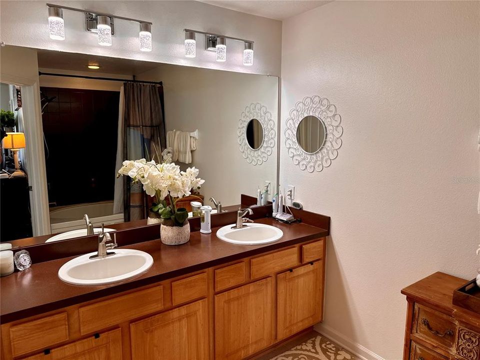 Primary bathroom with double sinks