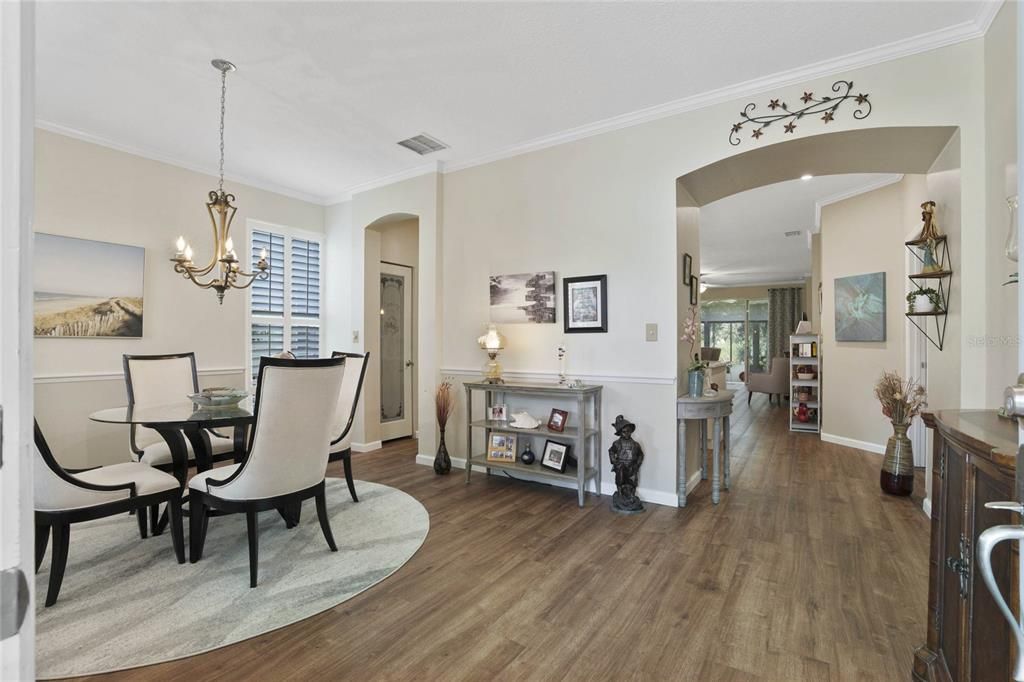 View from Foyer to Great Room & Kitchen area