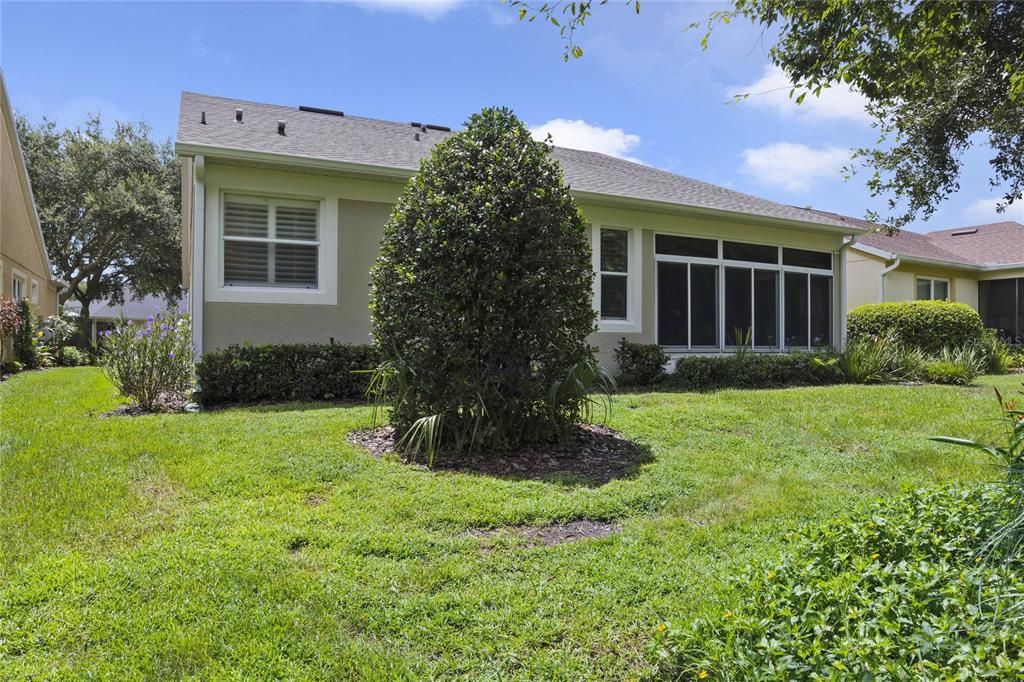 View of the rear of the home from the backyard