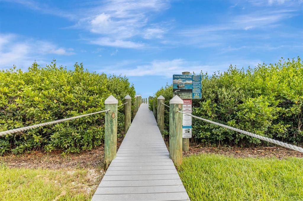 Kayak/canoe storage and walking path to waterfront