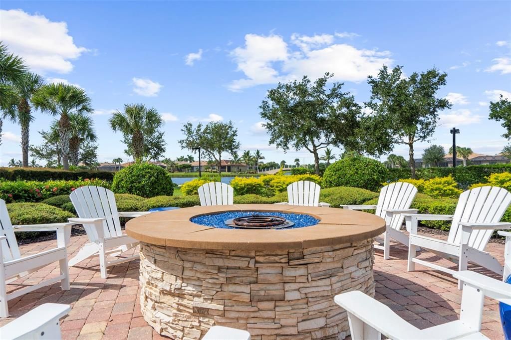 Fire pit at the main Resort center