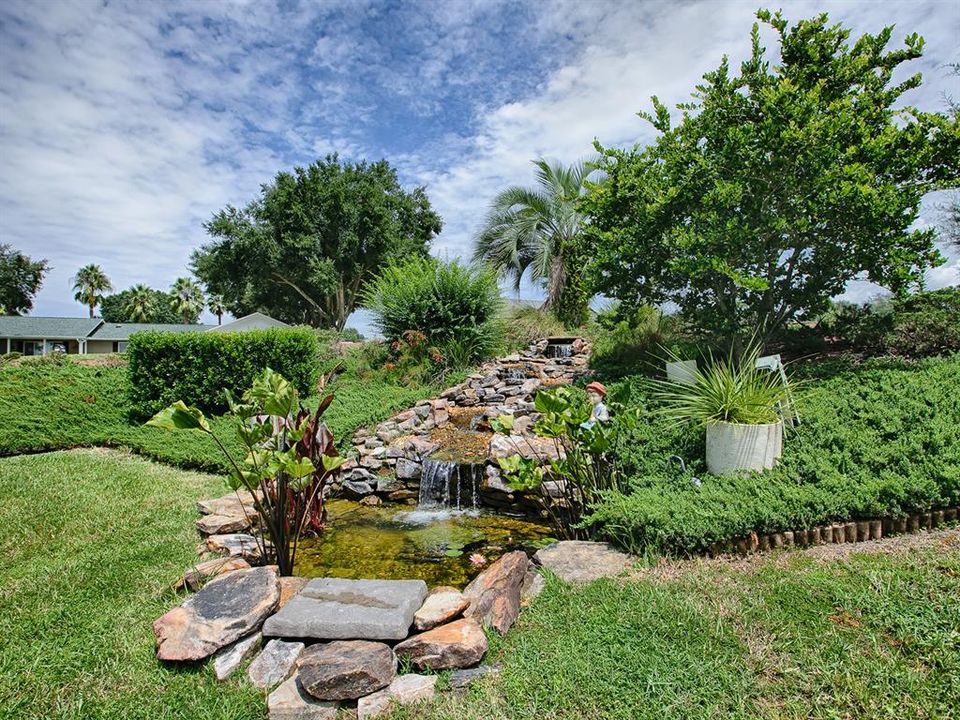 Fully functional fish pond and waterfall feature