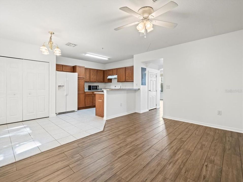 Kitchen & family room.