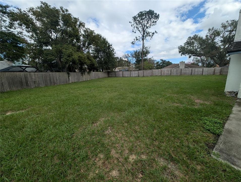 Large fenced yard