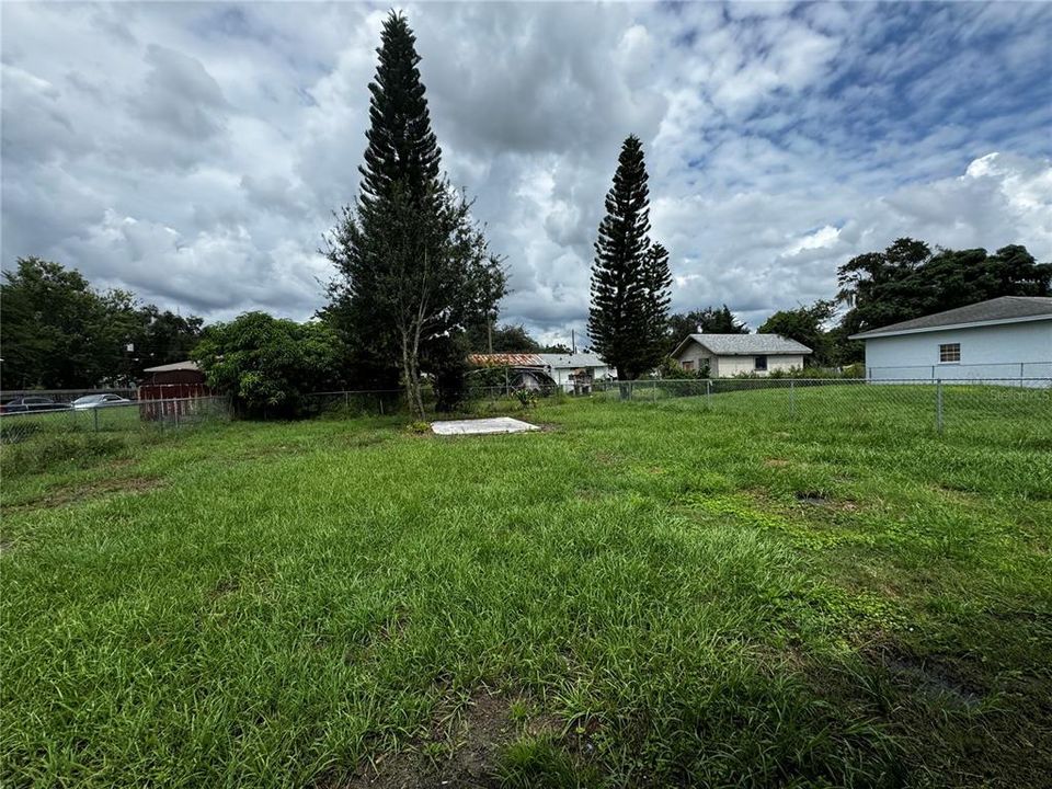 Fenced backyard