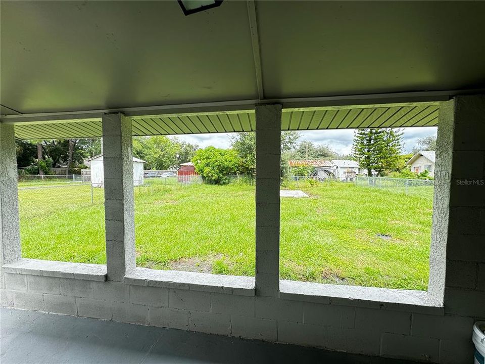 Covered back porch.