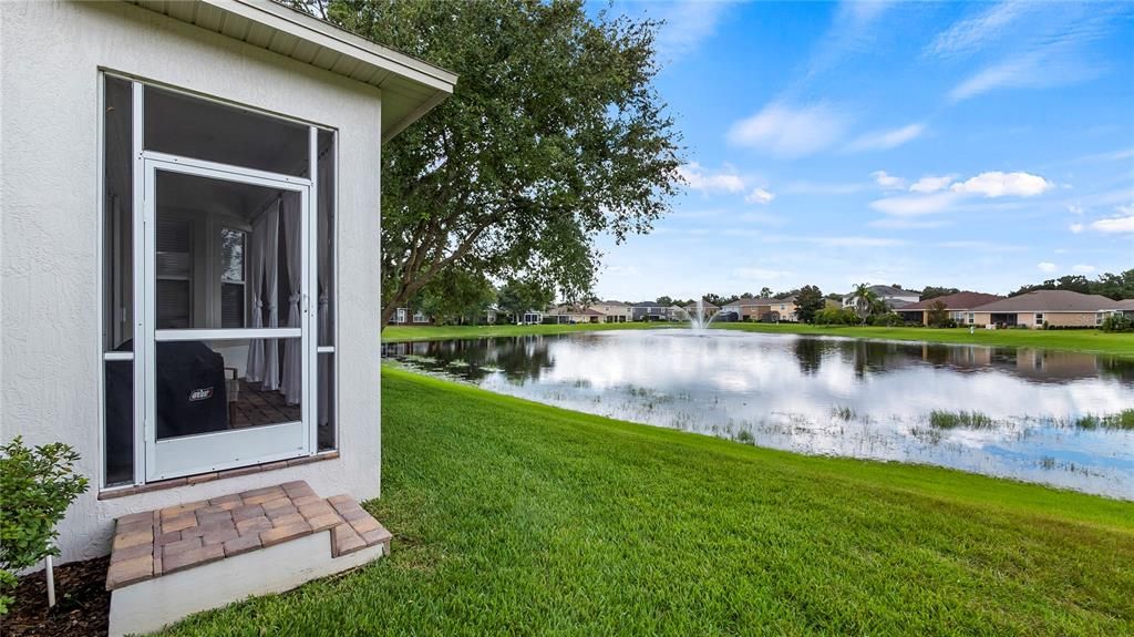 Back Porch and Pond.