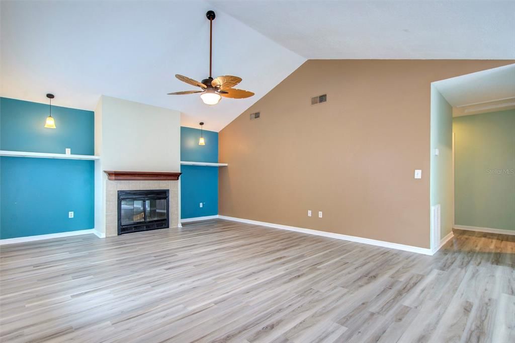 GREAT ROOM WITH REAL WOOD BURNING FIREPLACE