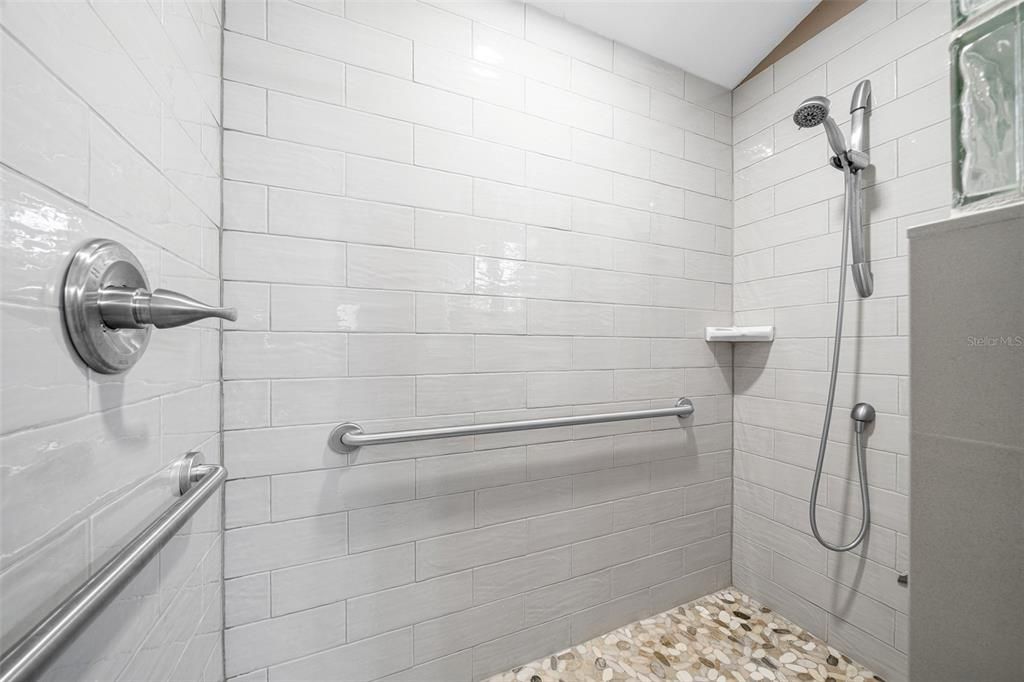 Custom Tiled Walk In Shower in Guest Home