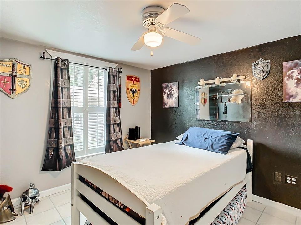 Tile floors in this bedroom