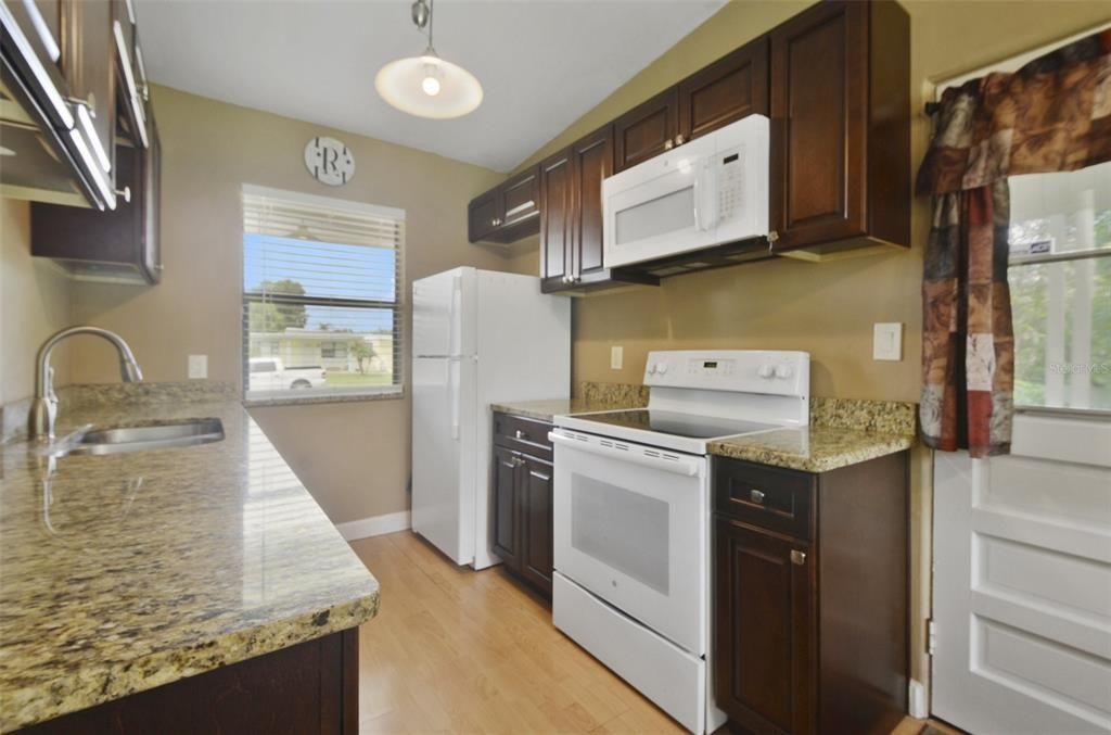 GALLEY STYLE KITCHEN.