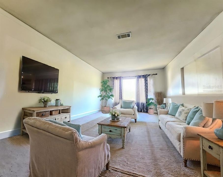 virtually staged family room