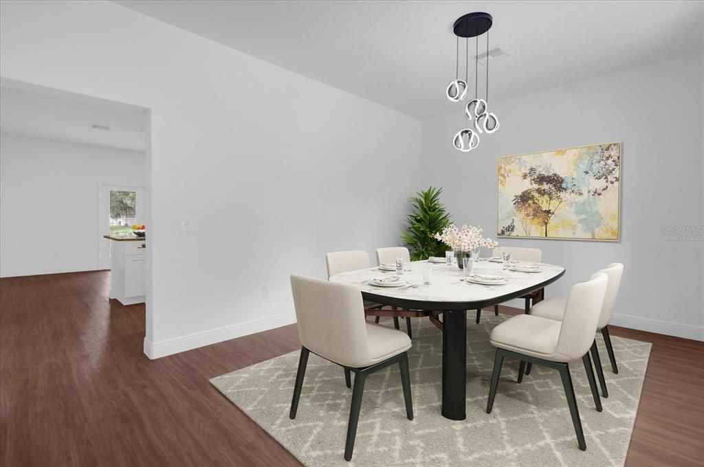 Virtually staged Dining room