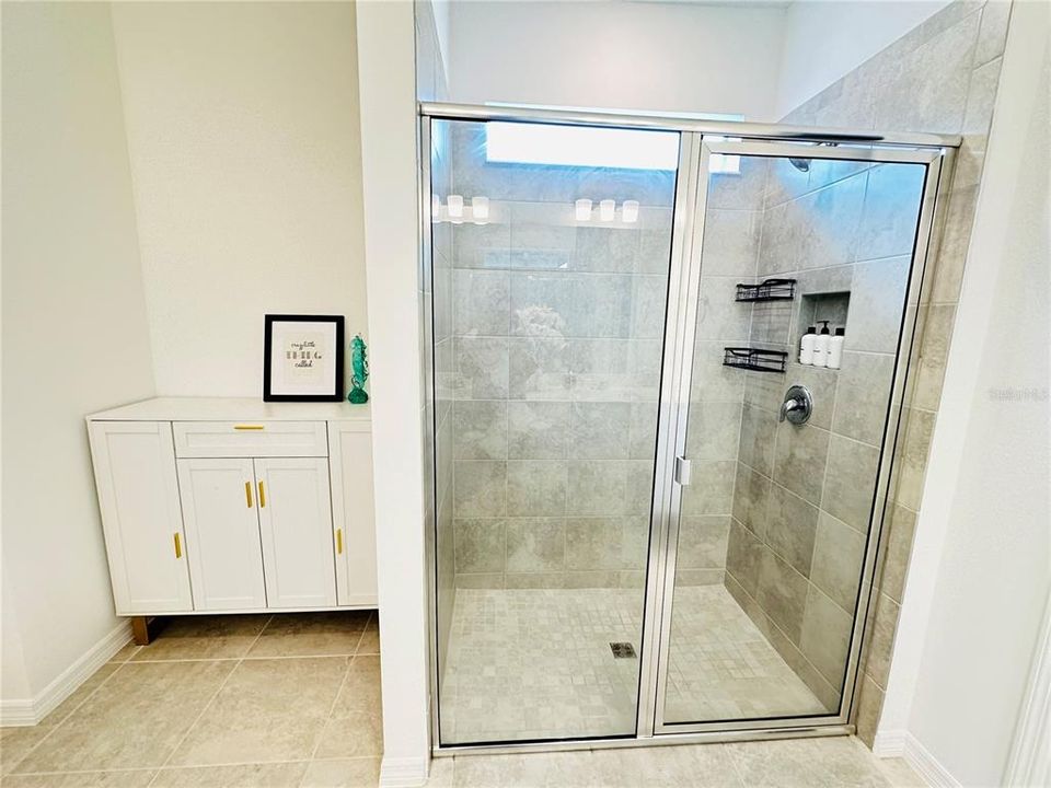 Master Bathroom with double sink and walk in shower