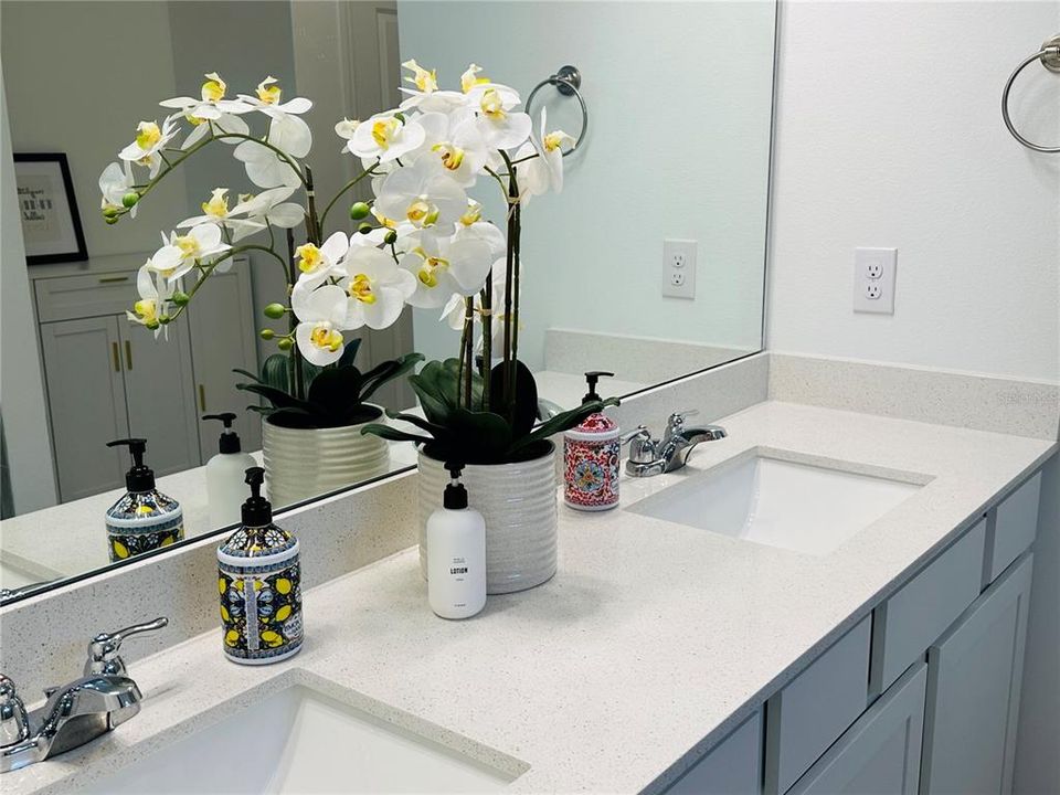 Master Bathroom with double sink and walk in shower