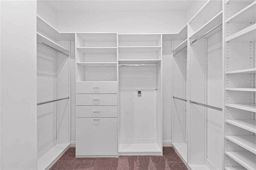 Primary bedroom built in closets