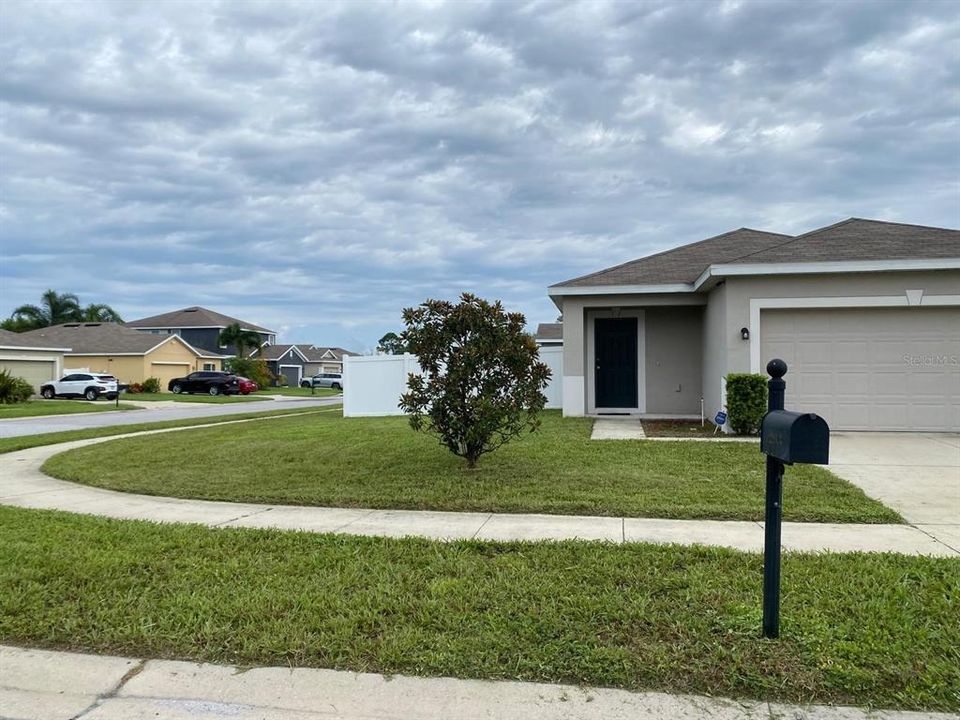 Front of house showing corner