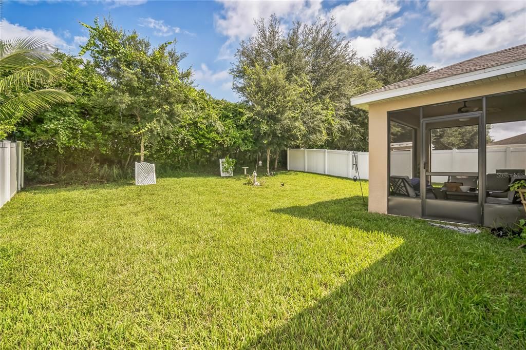 Large Backyard with conservation view