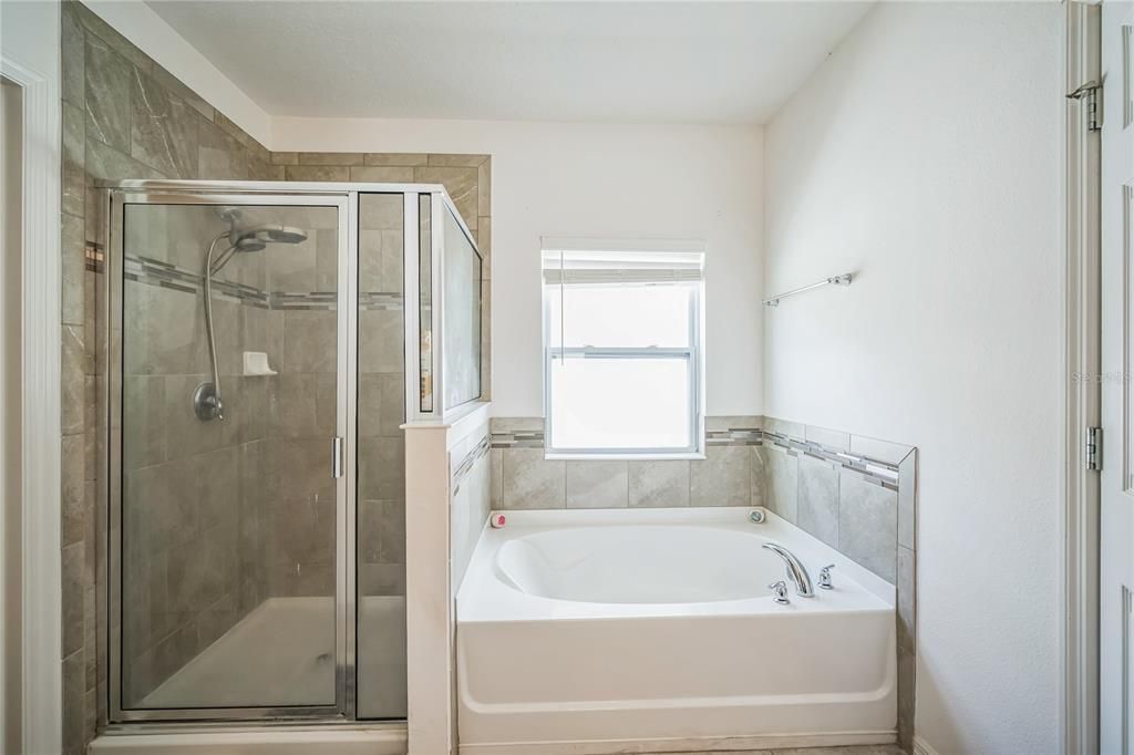 Master Bath with garden tub & separate shower stall