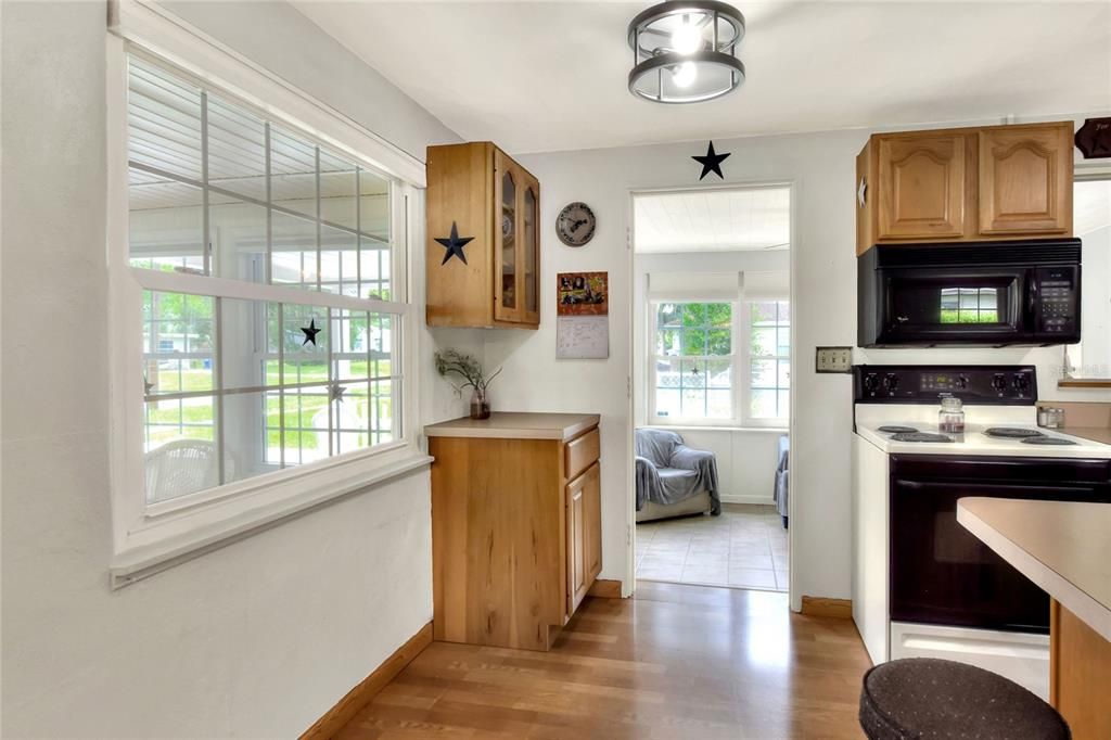 View from the dining room toward a multi-purpose room that can be used to fit your needs