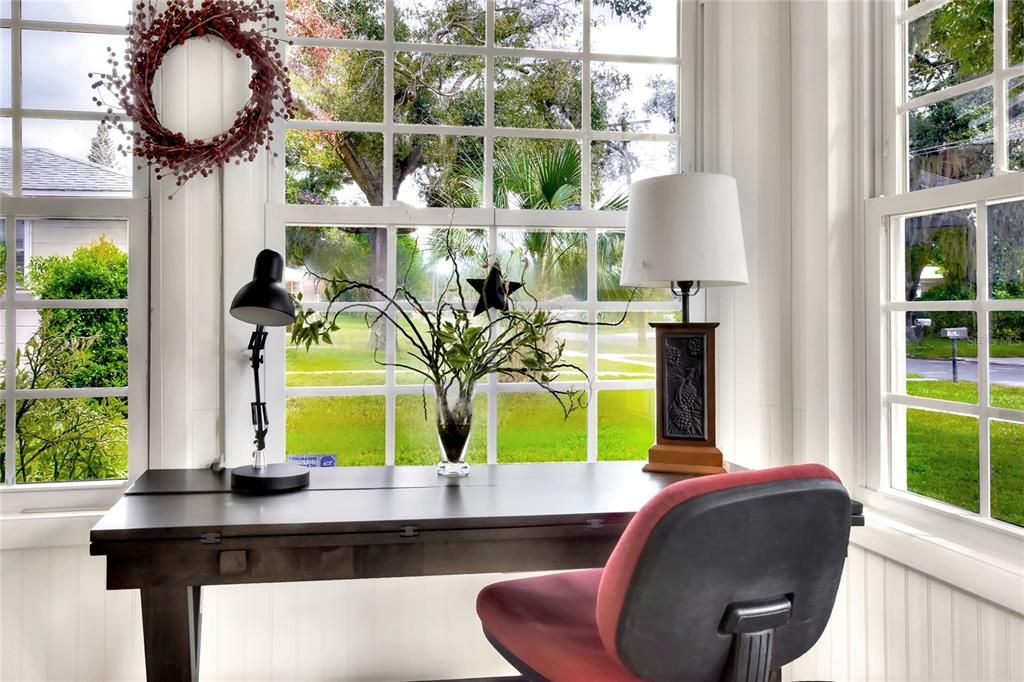 Front sunroom with beautiful tile floors