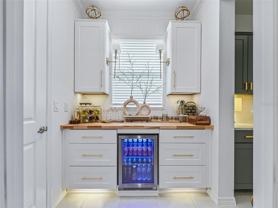 Added Bar with Fridge, Lighting & Sconces