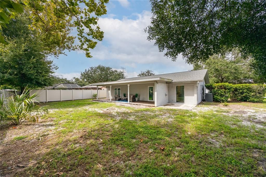 This large backyard is really a blank canvas.    Your imagination may be your only limit.