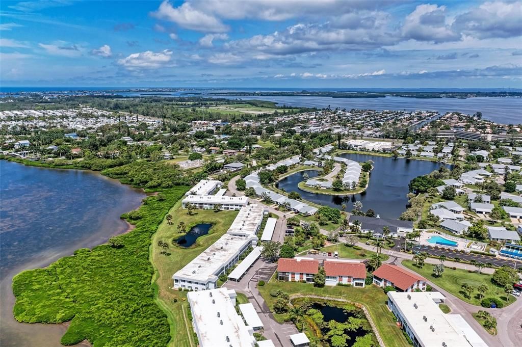 Aerial Shot of Community on Sarasota Bay