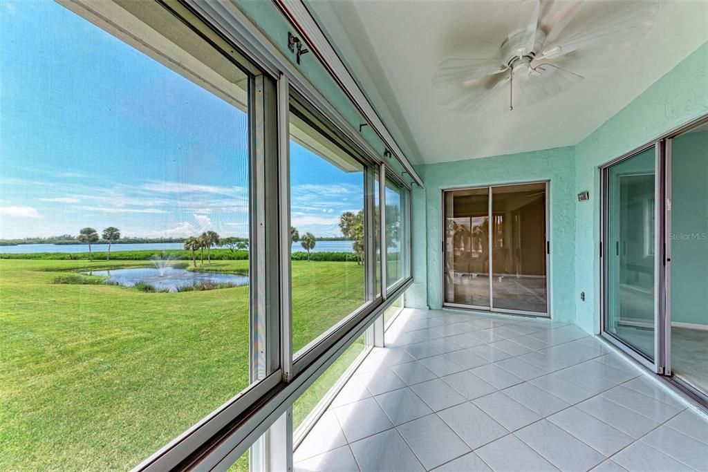 Water view of Sarasota Bay from lanai