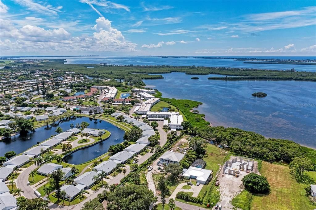 Aerial Shot of Community on Sarasota Bay