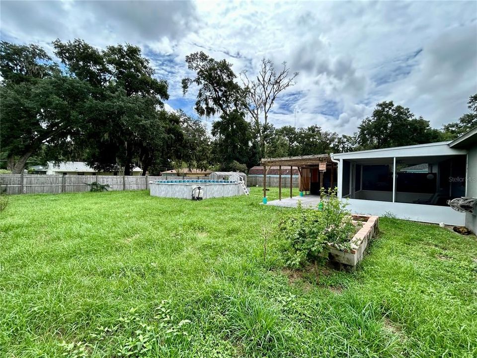 Back yard and pool