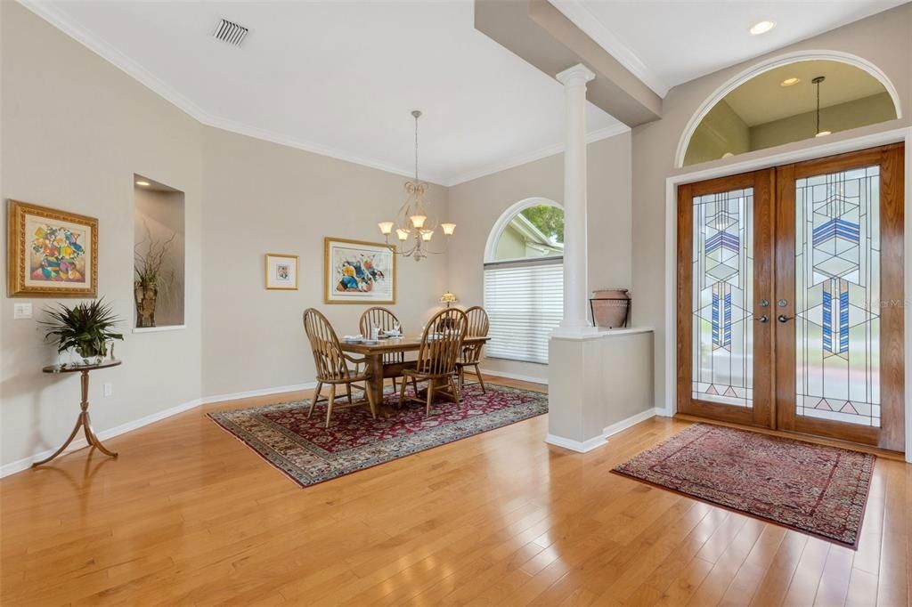 Gorgeous engineered hardwood throughout the front of the home