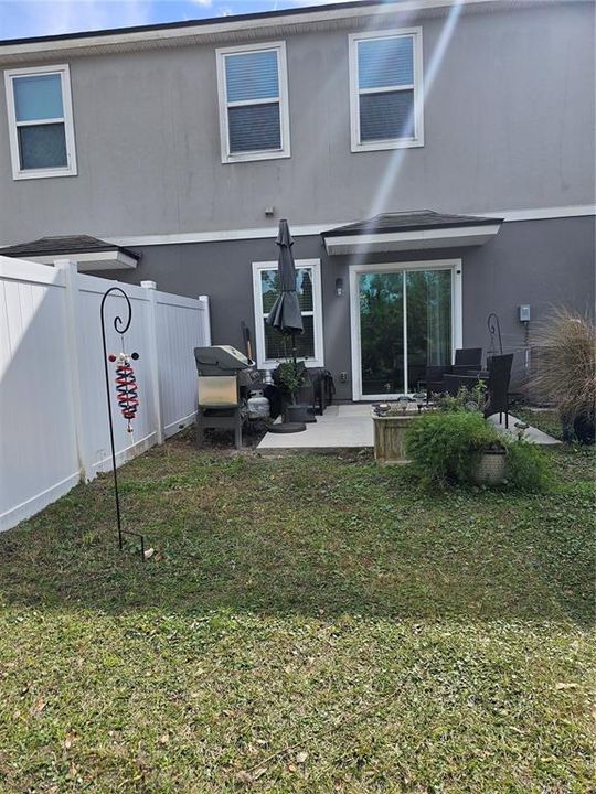 Back patio and yard area.