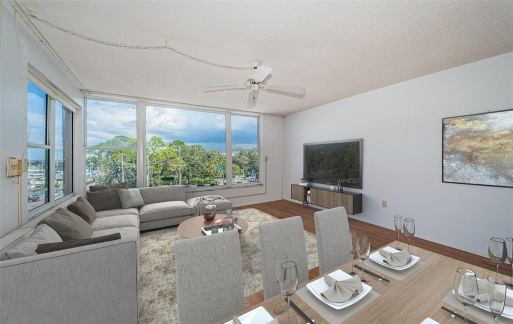 Living Room/Dining Room View-Virtually Staged