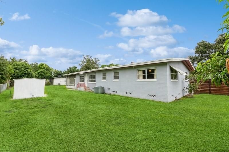 Shed and back and side yard