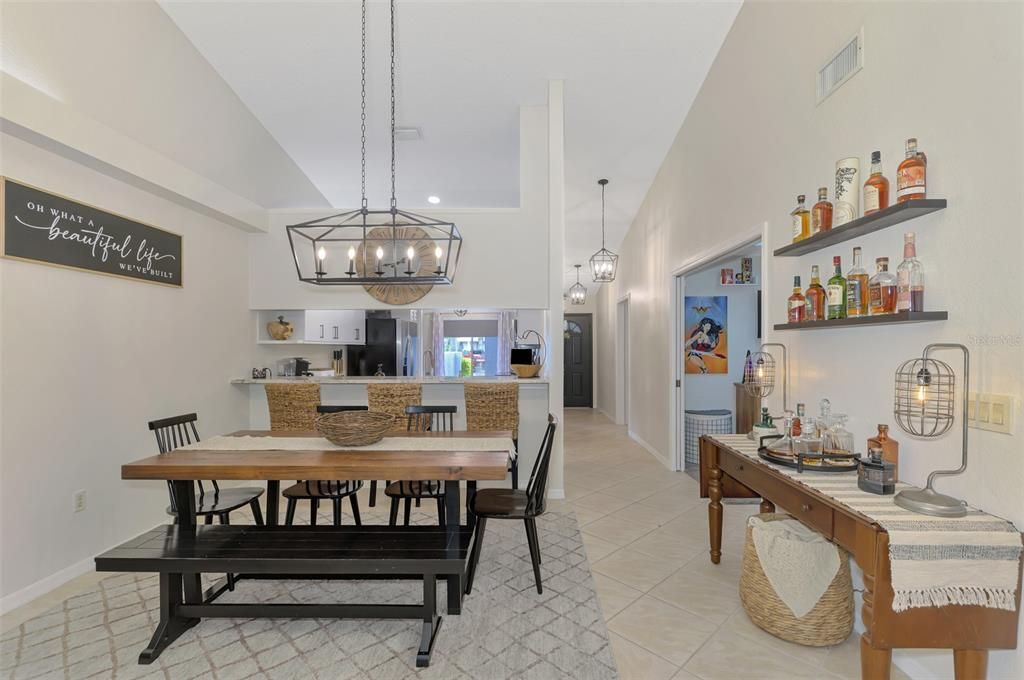 Dining Room into the kitchen