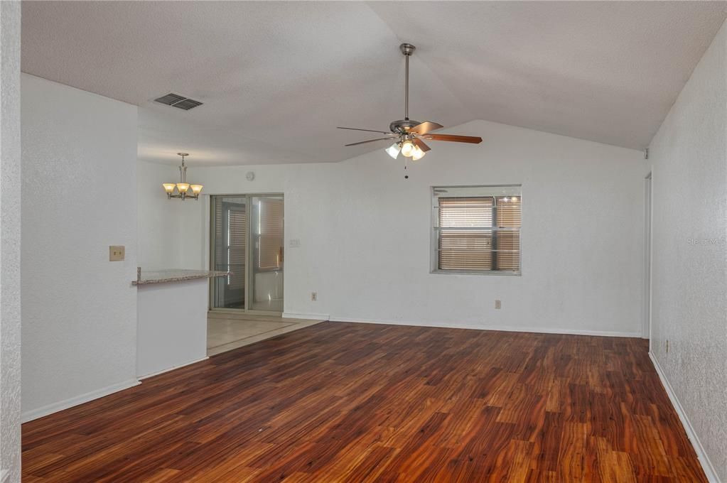 Living Room Looking Toward Dining Room & Kitchen