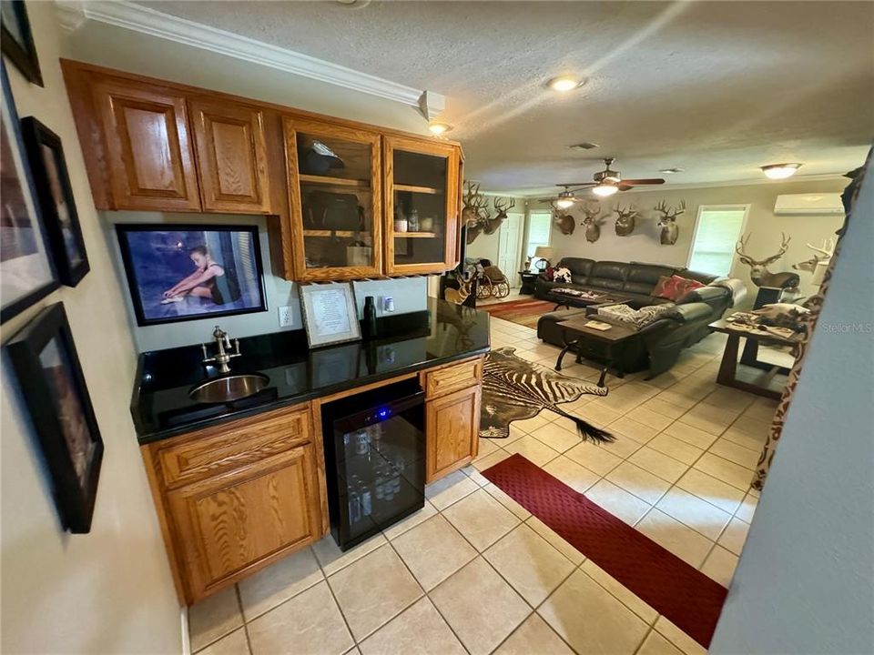 Wet Bar at Entry to Family Room