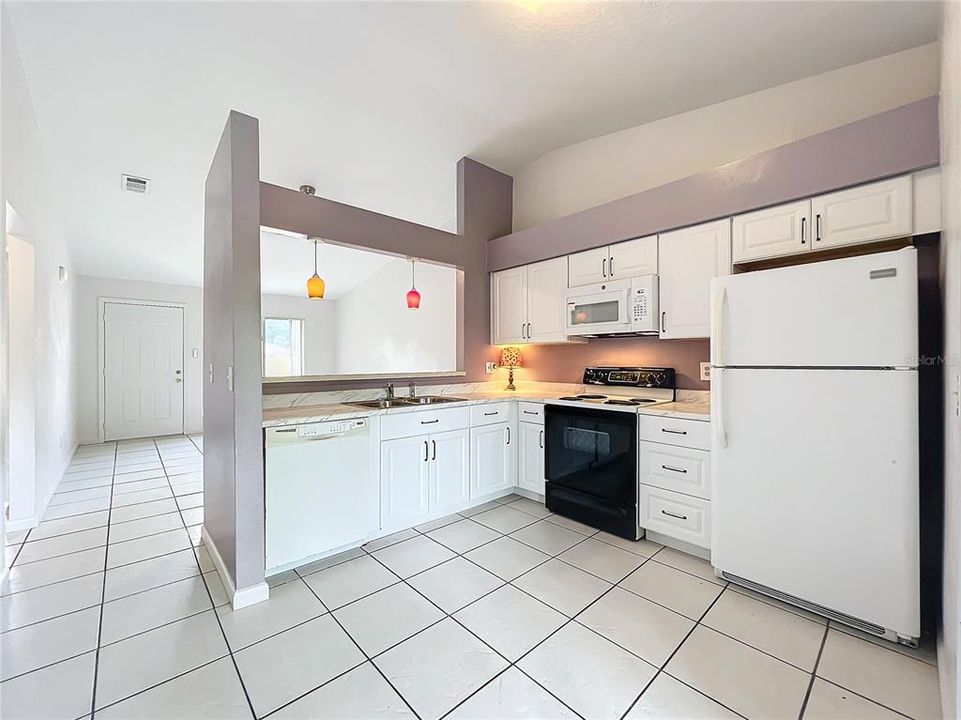 Kitchen with new counter tops and cabinets