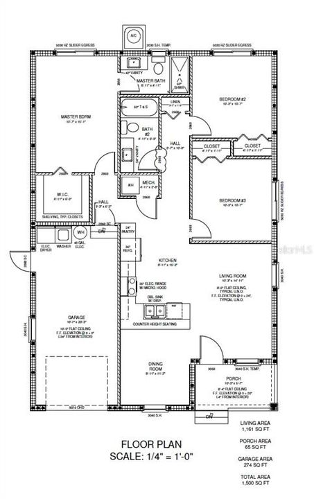 На продажу: $425,000 (3 спален, 2 ванн, 1161 Квадратных фут)