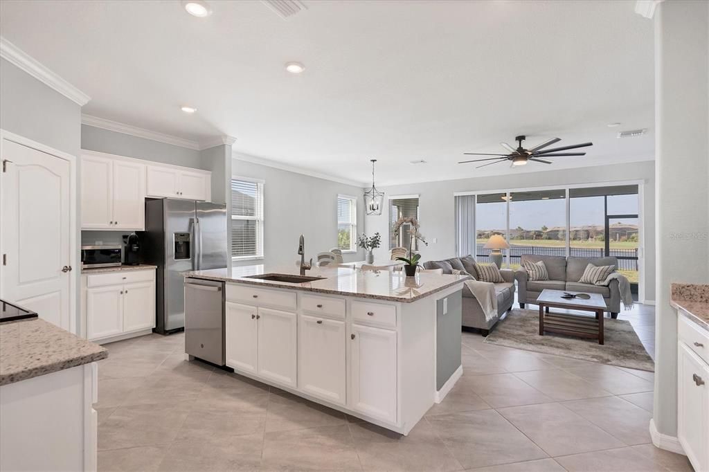 View of kitchen and great room